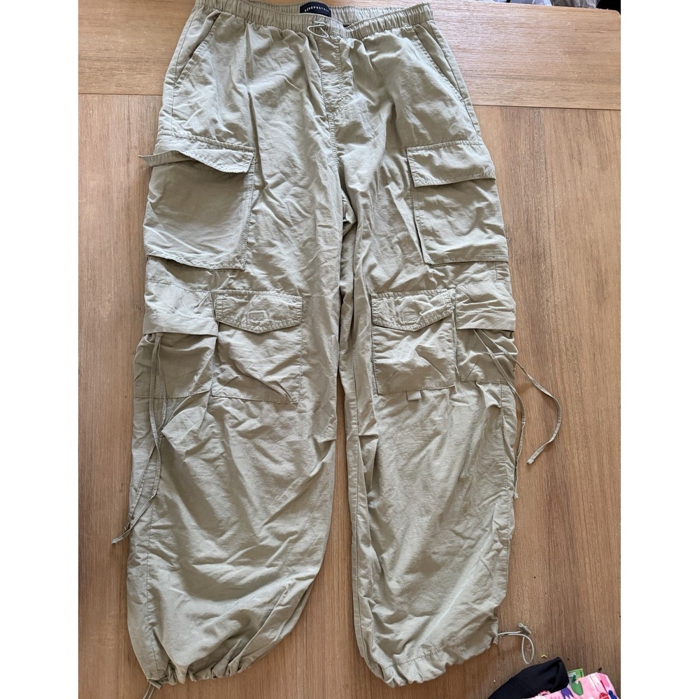Aeropostale Womens Parachute Cargo Pants Green Baggy Streetwear XS Y2K Gorpcore